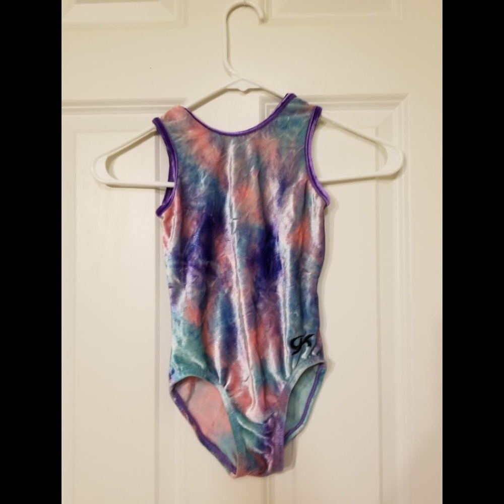 GK Velvet Tie Dye Gymnastics Leotard